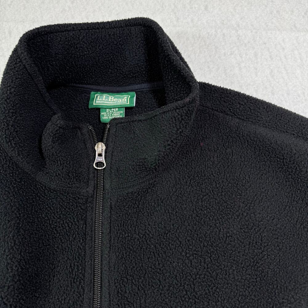 L.L. Bean Men's XL Polartec Fleece Vest Black  Full Zip with Pockets Hiking Golf